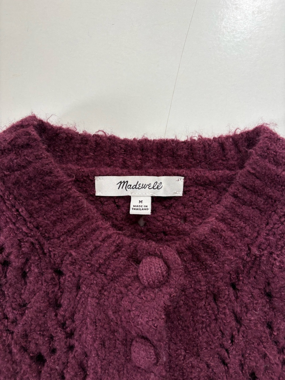 Madewell 2025 Pointelle-Stitch Cardigan in Cotton Blend - Picture 6 of 9